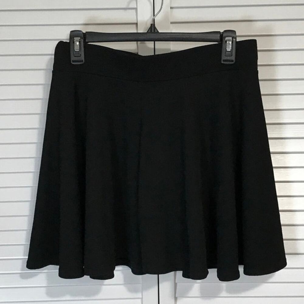 Urban CoCo Retro Black Pleated Stretch Flared High Waist A-line Skirts L